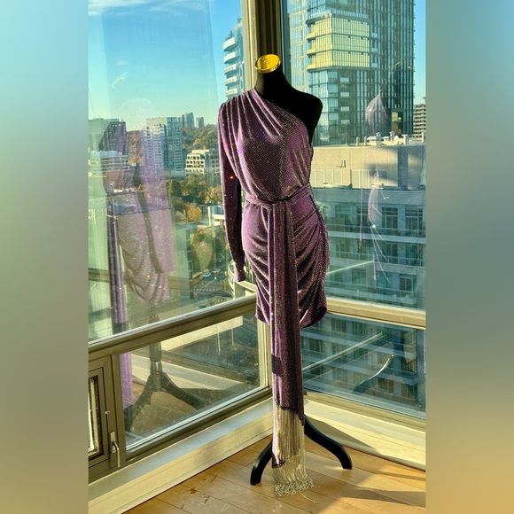 🆕 BRONX & BANCO 🧿 NWOT Starlight Rhinestone Embellished Mini Dress, Sz L US 8 - Picture 4 of 17